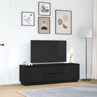 TV-kaappi LED-valoilla musta tammi 160,5x41x50 cm
