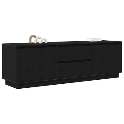 TV-kaappi LED-valoilla musta tammi 160,5x41x50 cm