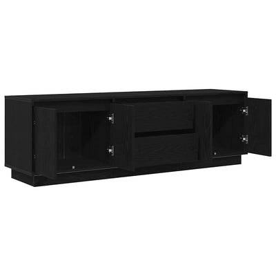 TV-kaappi LED-valoilla musta tammi 160,5x41x50 cm