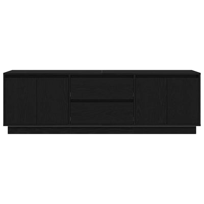 TV-kaappi LED-valoilla musta tammi 160,5x41x50 cm