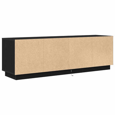 TV-kaappi LED-valoilla musta tammi 160,5x41x50 cm