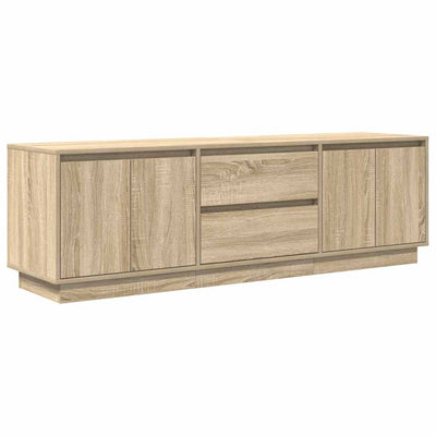 TV-taso LED-valoilla Sonoma-tammi 160,5x41x50 cm