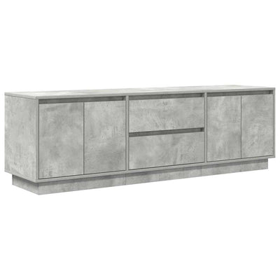 TV-taso LED-valoilla betoninharmaa 160,5x41x50 cm