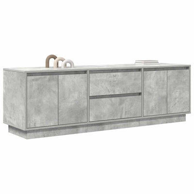 TV-taso LED-valoilla betoninharmaa 160,5x41x50 cm