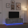 Betoninharmaa tv-taso led-valoilla Kiersten 160,5x41x50cm