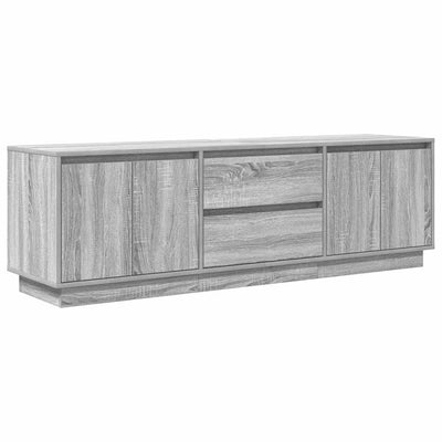 TV-taso LED-valoilla harmaa Sonoma 160,5x41x50 cm