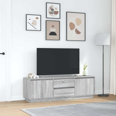 TV-taso LED-valoilla harmaa Sonoma 160,5x41x50 cm