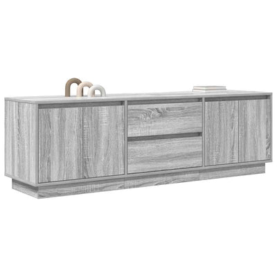 TV-taso LED-valoilla harmaa Sonoma 160,5x41x50 cm