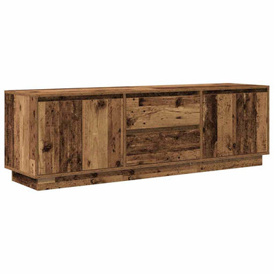 TV-taso LED-valoilla vanha puu 160,5x41x50 cm