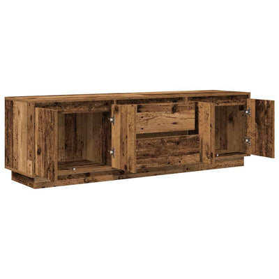 TV-taso LED-valoilla vanha puu 160,5x41x50 cm