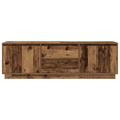 TV-taso LED-valoilla vanha puu 160,5x41x50 cm
