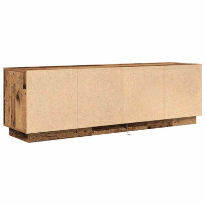 TV-taso LED-valoilla vanha puu 160,5x41x50 cm