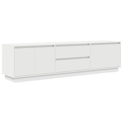 TV-taso LED-valoilla valkoinen 160,5x41x50 cm