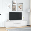TV-taso LED-valoilla valkoinen 160,5x41x50 cm