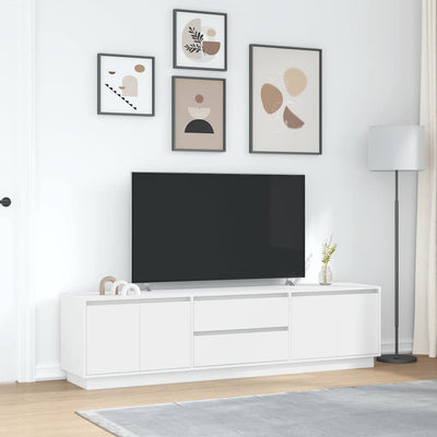 Valkoinen tv-taso led-valoilla Kiersten 160,5x41x50cm