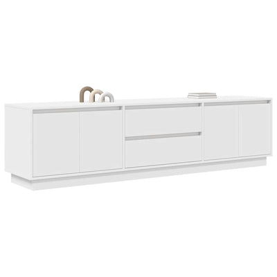 TV-taso LED-valoilla valkoinen 160,5x41x50 cm