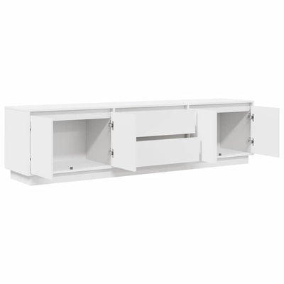 TV-taso LED-valoilla valkoinen 160,5x41x50 cm