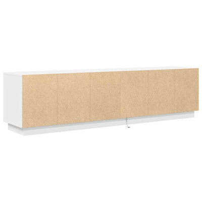 TV-taso LED-valoilla valkoinen 160,5x41x50 cm
