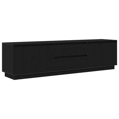 TV-kaappi LED-valoilla musta tammi 193,5x41x50 cm