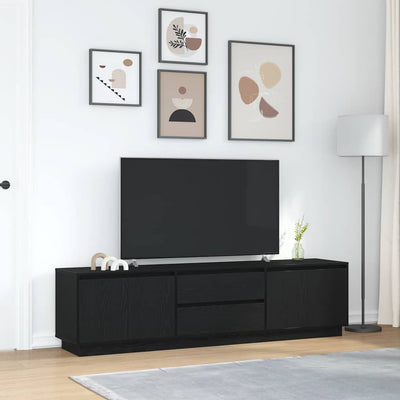 TV-kaappi LED-valoilla musta tammi 193,5x41x50 cm