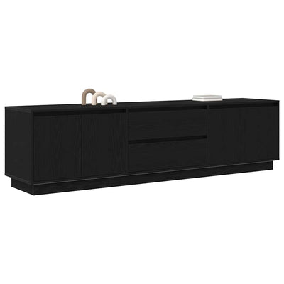 TV-kaappi LED-valoilla musta tammi 193,5x41x50 cm