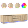 TV-taso LED-valoilla Sonoma-tammi 193,5x41x50 cm