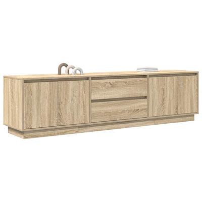 TV-taso LED-valoilla Sonoma-tammi 193,5x41x50 cm