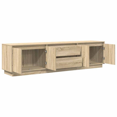 TV-taso LED-valoilla Sonoma-tammi 193,5x41x50 cm