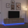 TV-taso LED-valoilla Sonoma-tammi 193,5x41x50 cm