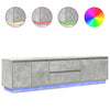 TV-taso LED-valoilla betoninharmaa 193,5x41x50 cm