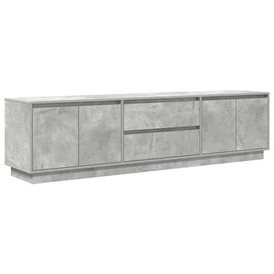 TV-taso LED-valoilla betoninharmaa 193,5x41x50 cm