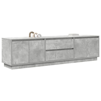 TV-taso LED-valoilla betoninharmaa 193,5x41x50 cm