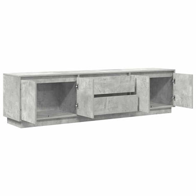 TV-taso LED-valoilla betoninharmaa 193,5x41x50 cm