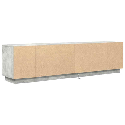 TV-taso LED-valoilla betoninharmaa 193,5x41x50 cm