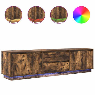 Savutammi tv-taso led-valoilla Kiersten 193,5x41x50cm