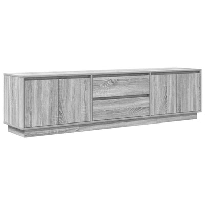 TV-taso LED-valoilla harmaa Sonoma 193,5x41x50 cm