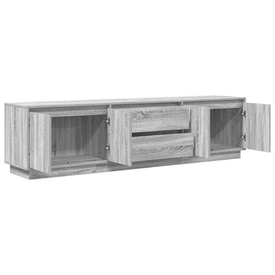 TV-taso LED-valoilla harmaa Sonoma 193,5x41x50 cm