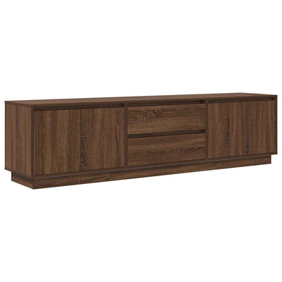 TV-taso LED-valoilla ruskea tammi 193,5x41x50 cm