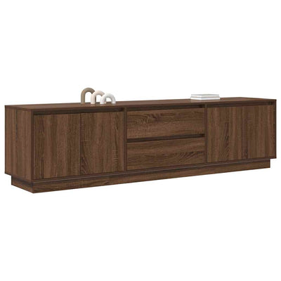 TV-taso LED-valoilla ruskea tammi 193,5x41x50 cm