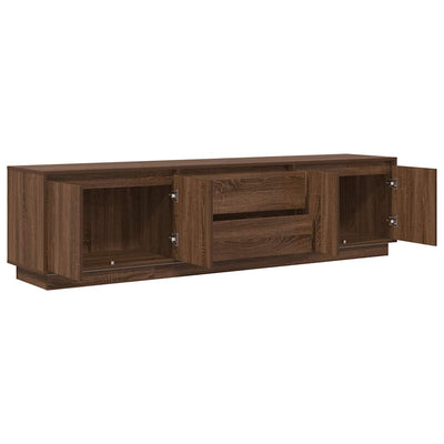 TV-taso LED-valoilla ruskea tammi 193,5x41x50 cm