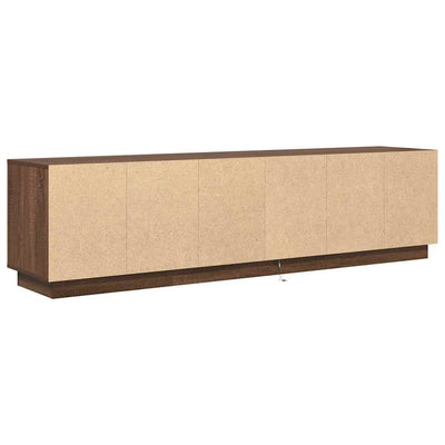 TV-taso LED-valoilla ruskea tammi 193,5x41x50 cm