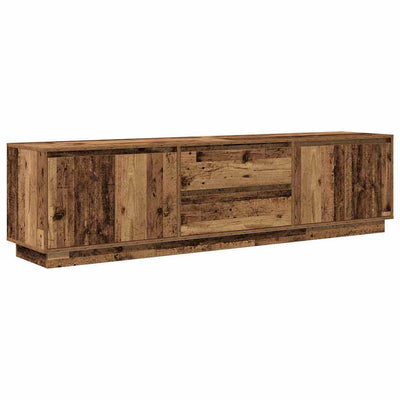 TV-kaappi LED-valoilla Vanha puu 193,5x41x50 cm