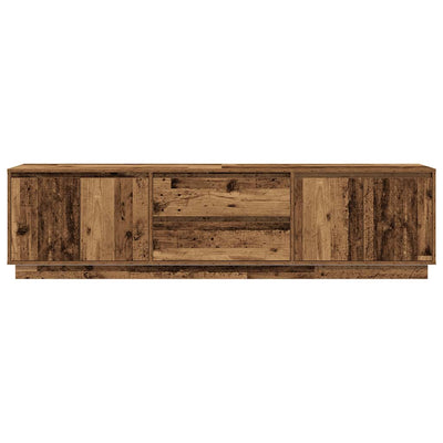 TV-kaappi LED-valoilla Vanha puu 193,5x41x50 cm