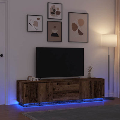 Tv-kaappi led-valoilla Kiersten 193,5x41x50cm (vanha puu)