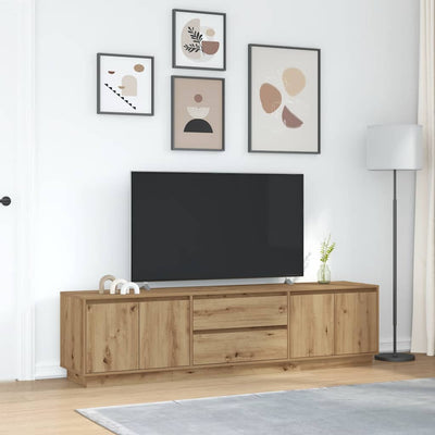 TV-kaappi LED-valoilla käsityöläinen tammi 193,5x41x50 cm