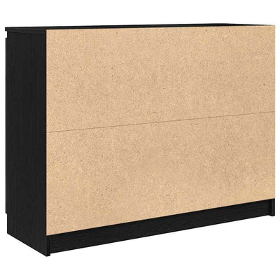 Senkki laatikoilla musta tammi 100,5x35x76 cm tekninen puu