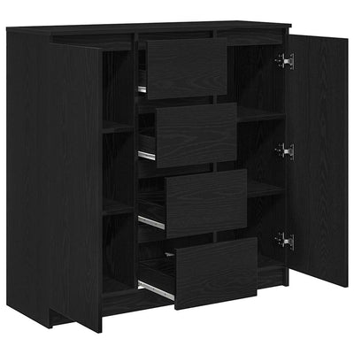 Senkki laatikoilla musta tammi 100,5x35x98,5 cm tekninen puu