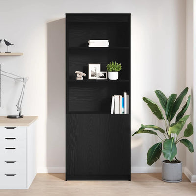Kaappi musta tammi 70x35x180 cm tekninen puu