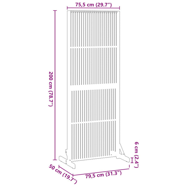 Yksityisyysnäyttö Ruskea 79,5 x 50 x 200 cm Tiheä akasiapuu