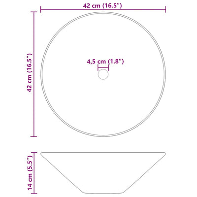 Kiiltävä musta pesualtaat Euzofina Ø42x14cm (2 kpl keramiikka)